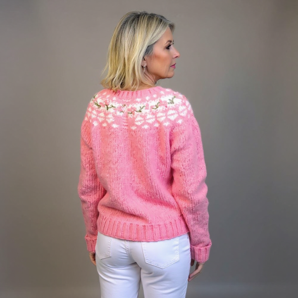 Anamartinezmadrid Susana | Cárdigan de Punto Islandés con Canesú de Colores – photo 2