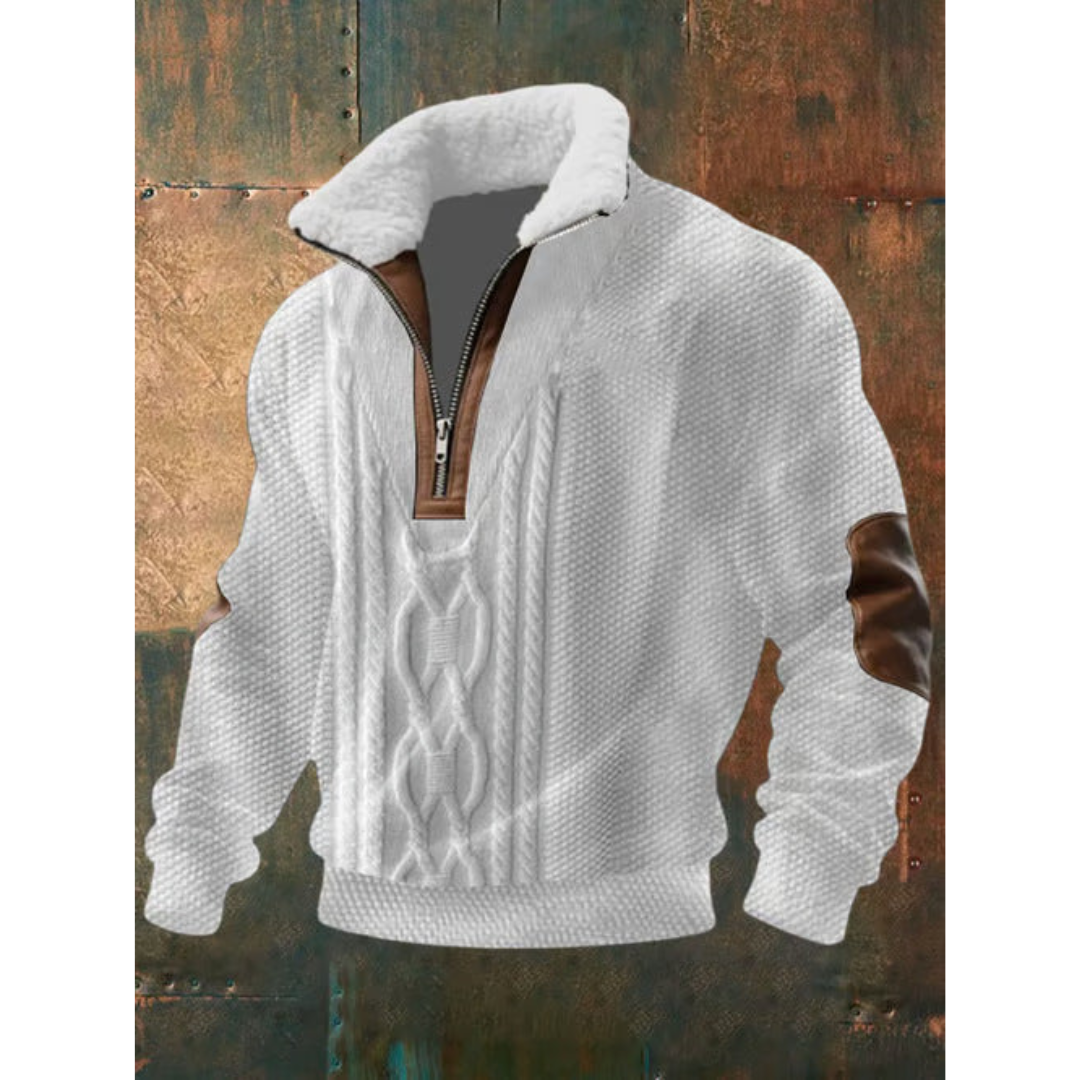 Marina Roca LONER | Jersey polar con cremallera – Blanco estampado – photo 8