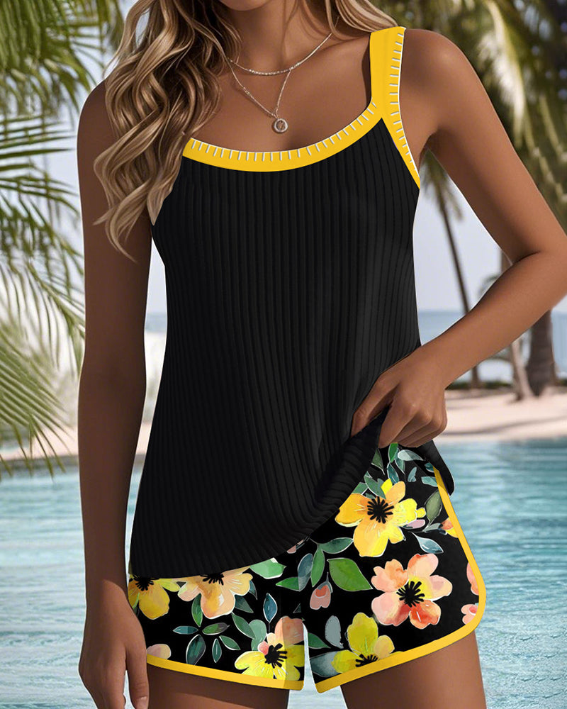 Marina Roca Regina | Tankini Elegante con Short Floral – Amarillo – photo 8