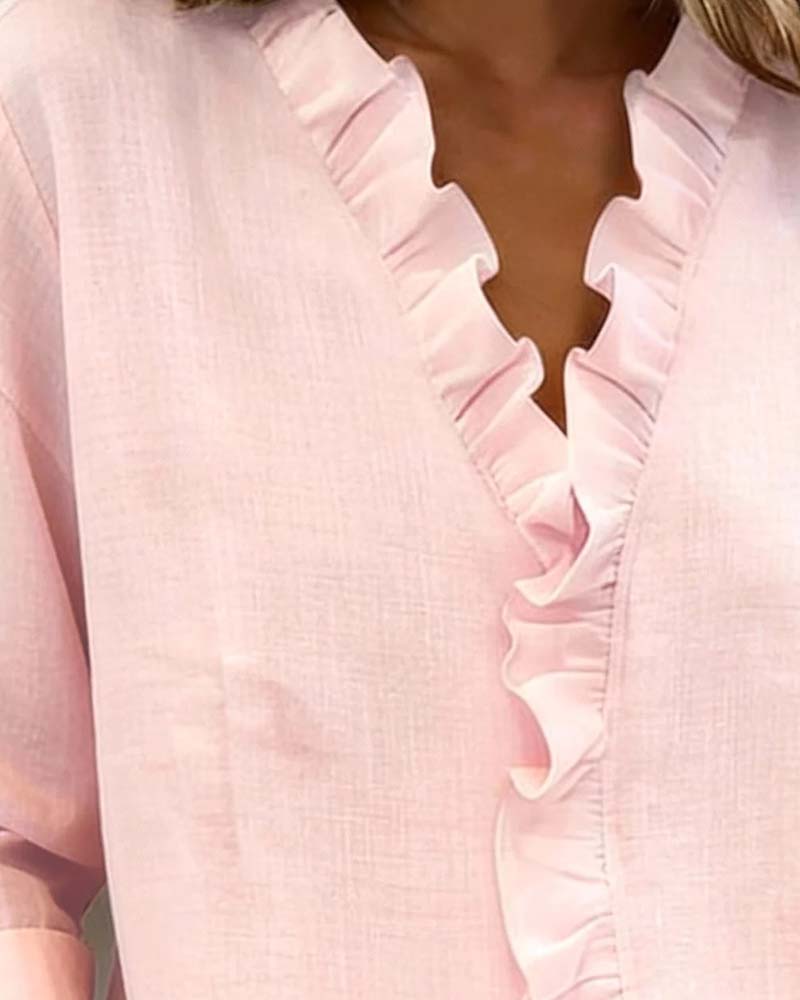 Marina Roca Beatriz - Blusa Fruncida con Escote en V – photo 7