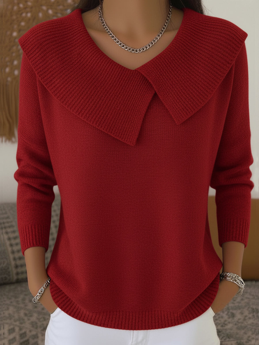 Anamartinezmadrid Soraya | Jersey de Punto con Cuello Esclavina Cruzado – Rojo – photo 2