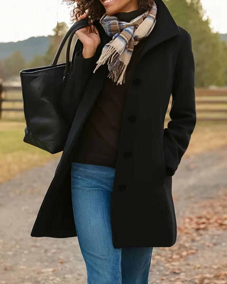 Marina Roca SOFÍA | Abrigo clásico de temporada – Negro – photo 7