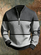 Marina Roca Jersey de punto con media cremallera Viktor – Gris – photo 2