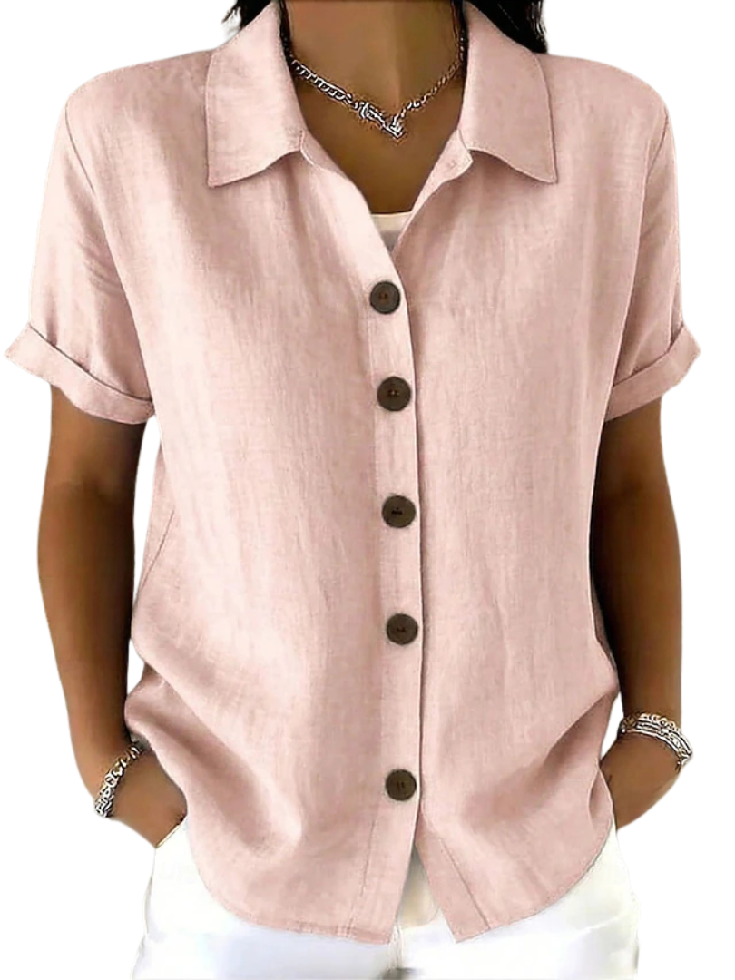 Anamartinezmadrid Débora | Blusa Holgada de Manga Corta con Botones – Rosa – photo 5