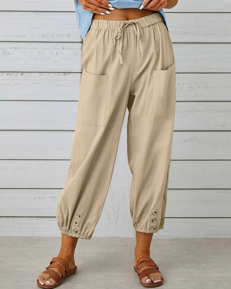 Marina Roca Breeze | Pantalones de Cintura Cómoda – Caqui – photo 6