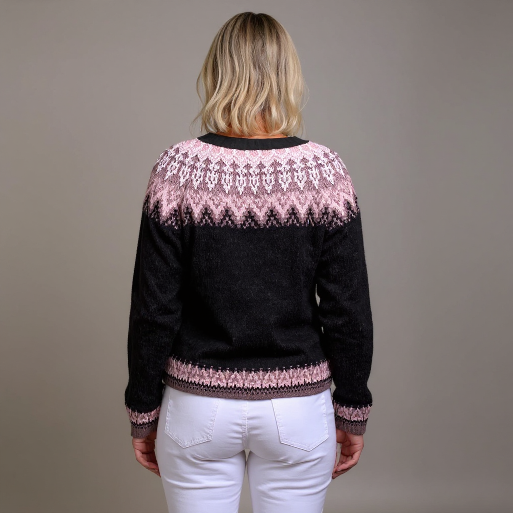 Anamartinezmadrid Magdalena | Cárdigan de Punto Islandés con Canesú de Colores – photo 3