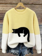 Silvana Vitali Ana - Jersey Elegante con Diseño de Gato – Amarillo – photo 7