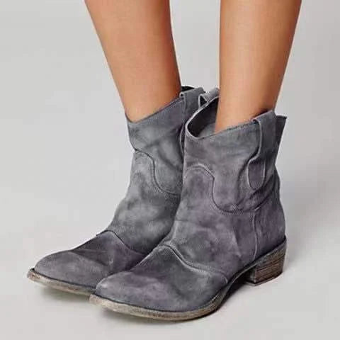 Marina Roca CARLOTTA | Botines de mujer en suave ante con estilo – Gris – photo 3