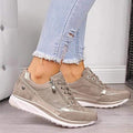 Camila Lopez Martina - Zapatos Cómodos con Cremallera – Beige