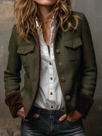 BIANCA MÓDENA Dolores ⎸ Blazer de Sarga con Ribete en Contraste