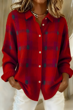 Anamartinezmadrid Bárbara | Chaqueta de Punto de Cuadros – Rojo – photo 3