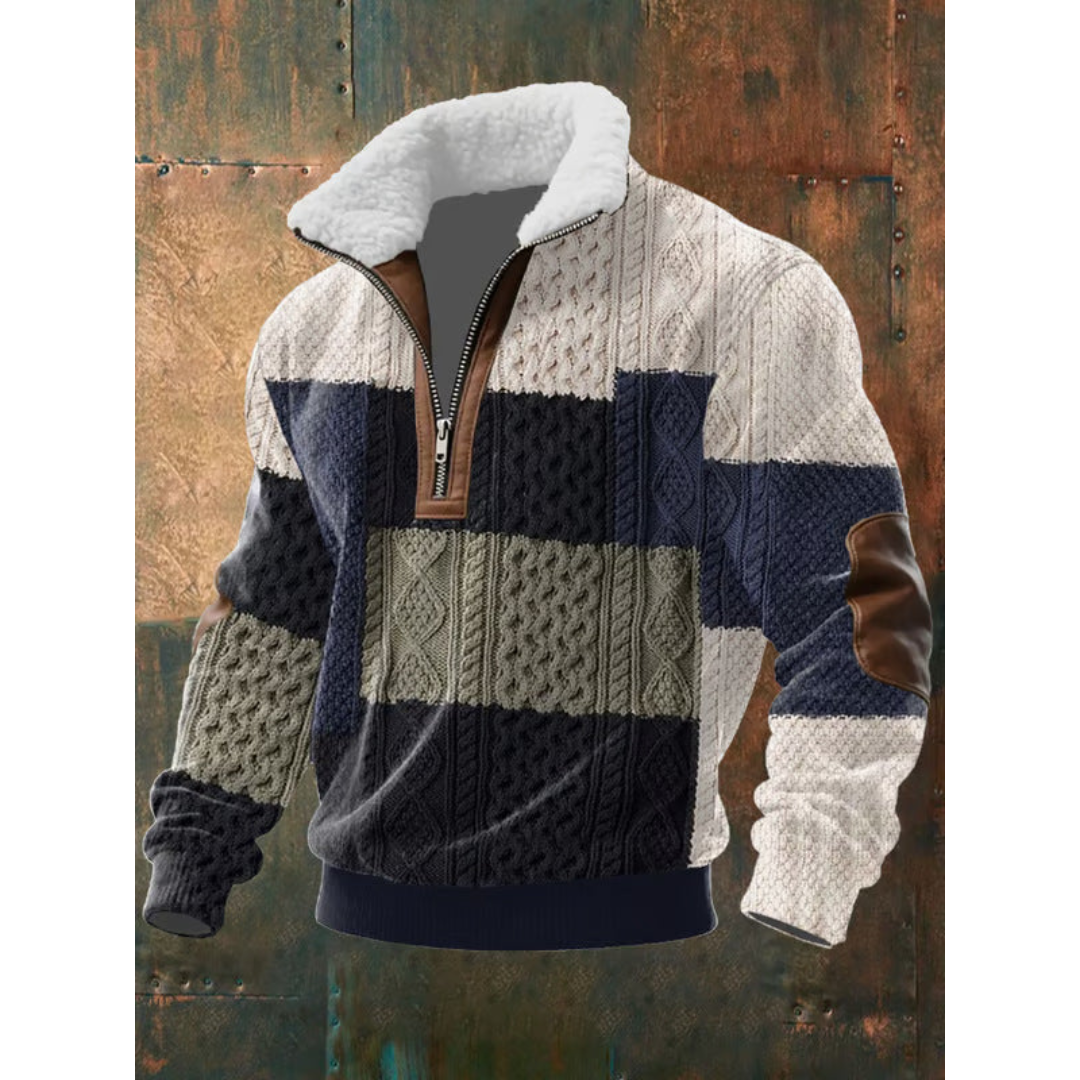 Marina Roca LONER | Jersey polar con cremallera – Azul Marino estampado – photo 12