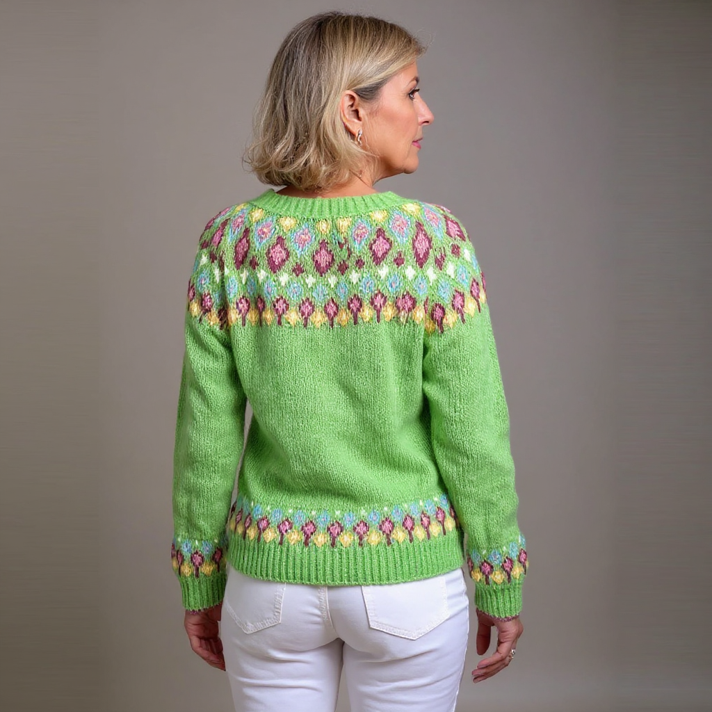 Anamartinezmadrid Silvia | Cárdigan de Punto Nórdico con Canesú Jacquard – photo 2