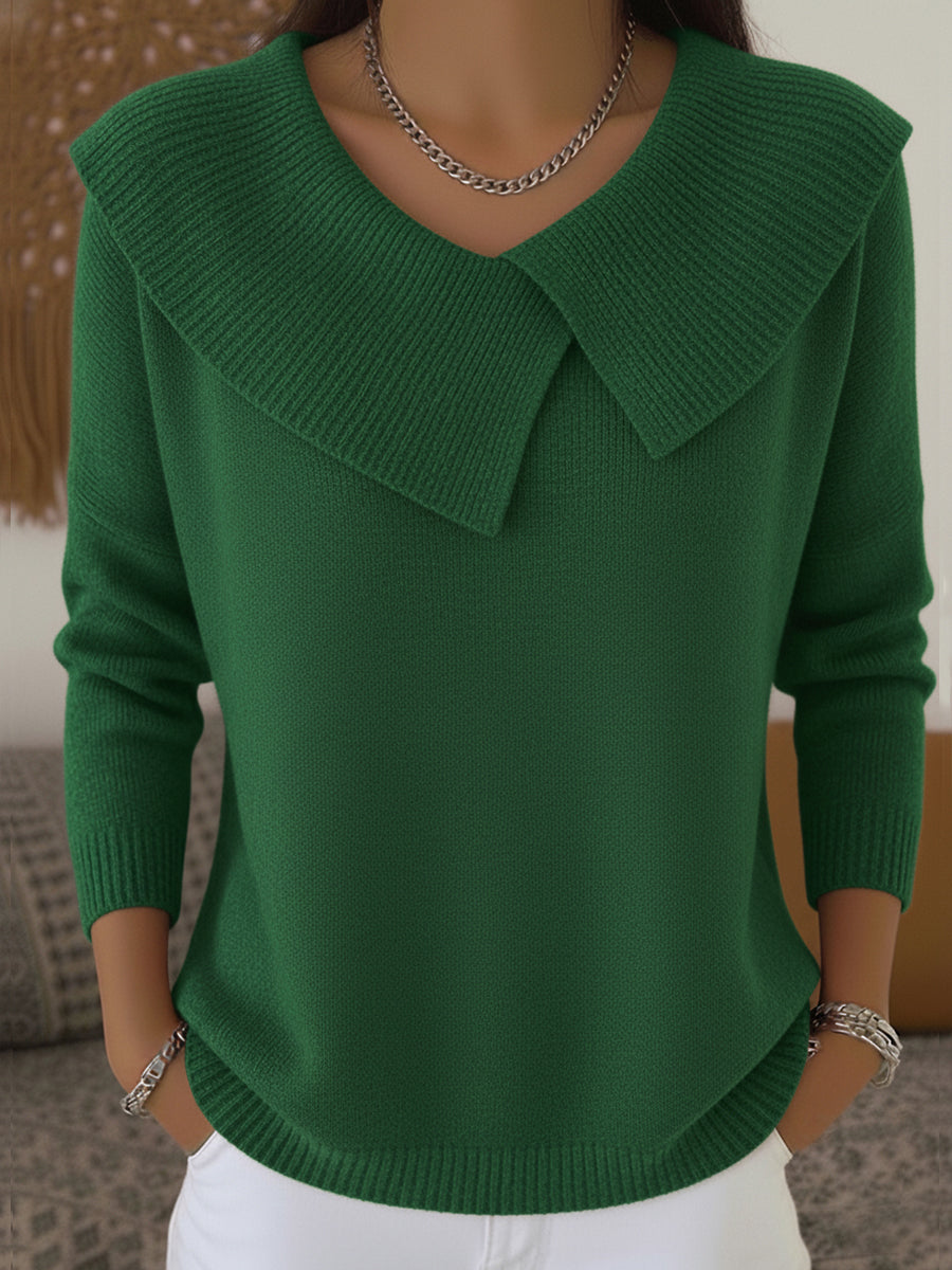 Anamartinezmadrid Soraya | Jersey de Punto con Cuello Esclavina Cruzado – Verde