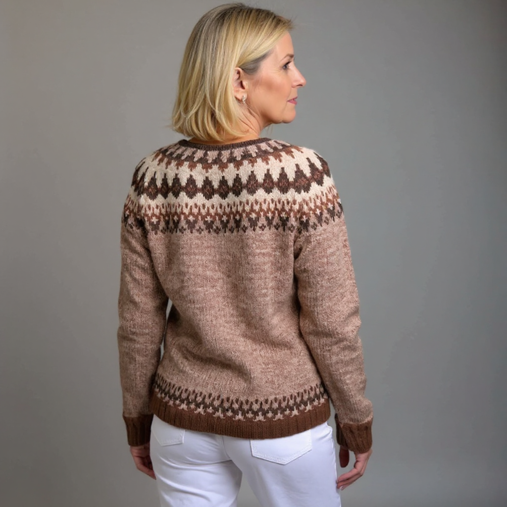 Anamartinezmadrid Olivia | Cárdigan de Punto Folk con Canesú Estampado – photo 2
