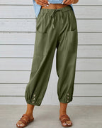 Marina Roca Breeze | Pantalones de Cintura Cómoda – Verde Militar – photo 7
