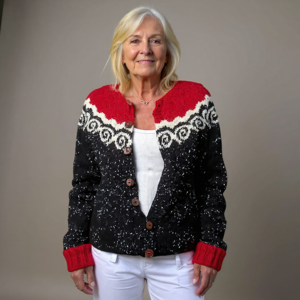 Anamartinezmadrid Ofelia | Cárdigan de Punto Fair Isle con Canesú Tejido – photo 3