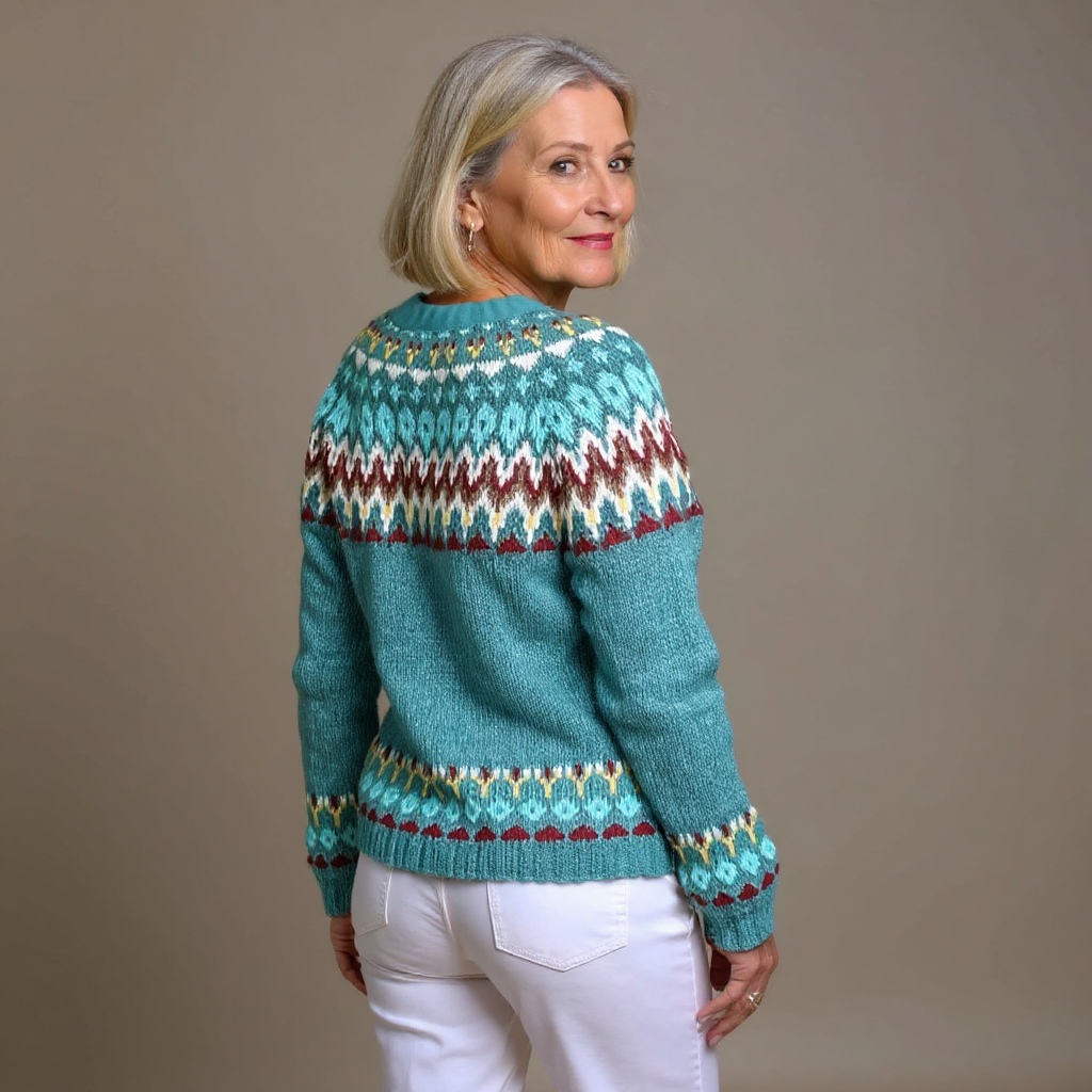 Anamartinezmadrid Lorena | Cárdigan de Punto Fair Isle con Canesú Tejido – photo 2