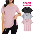 Anamartinezmadrid Selena | Pack de 3 Camisetas de Cuello Pico – Negro / Rosa Palo / Gris Claro