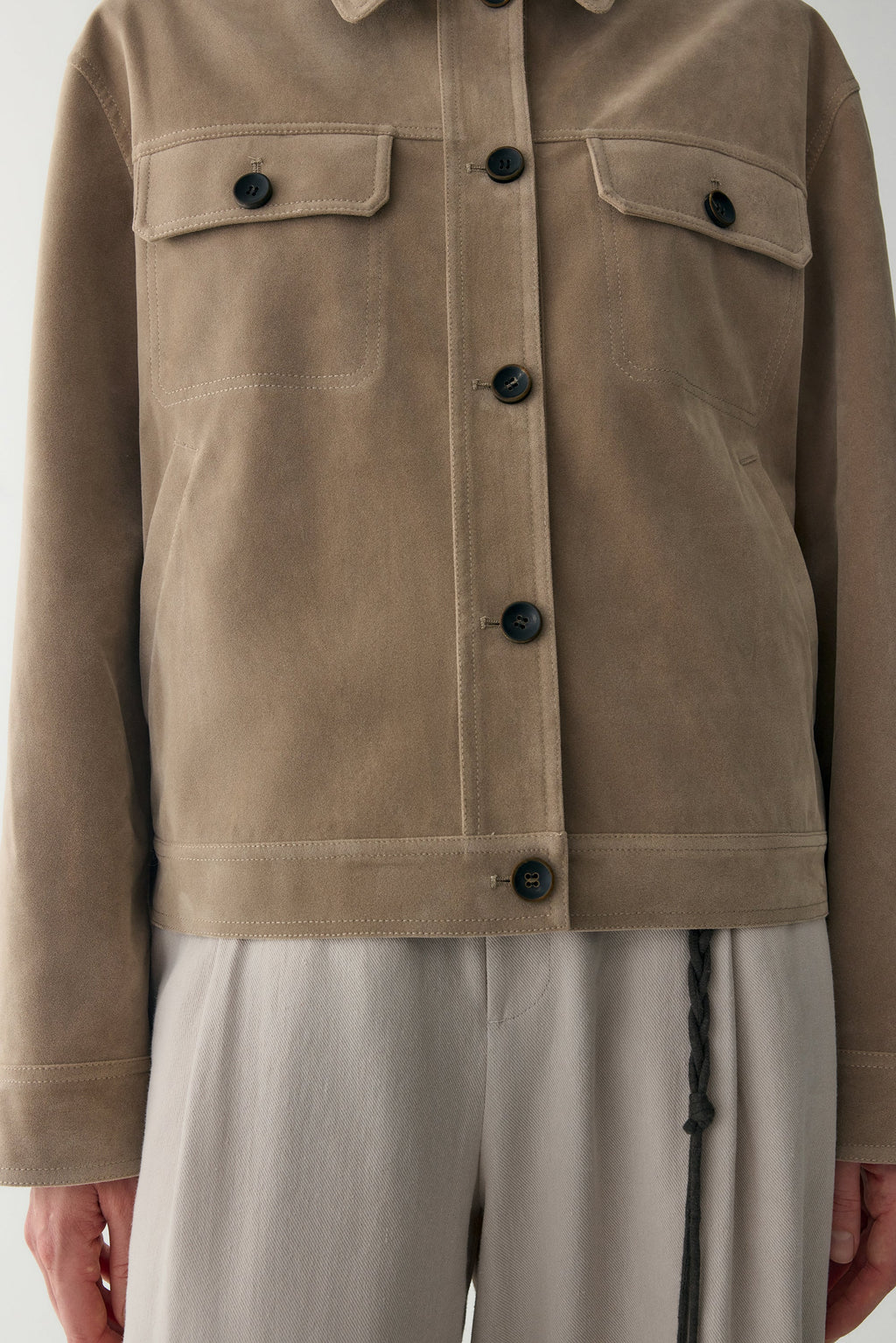 Anamartinezmadrid Nuria | Chaqueta de Ante con Bolsillos de Plastrón – photo 10