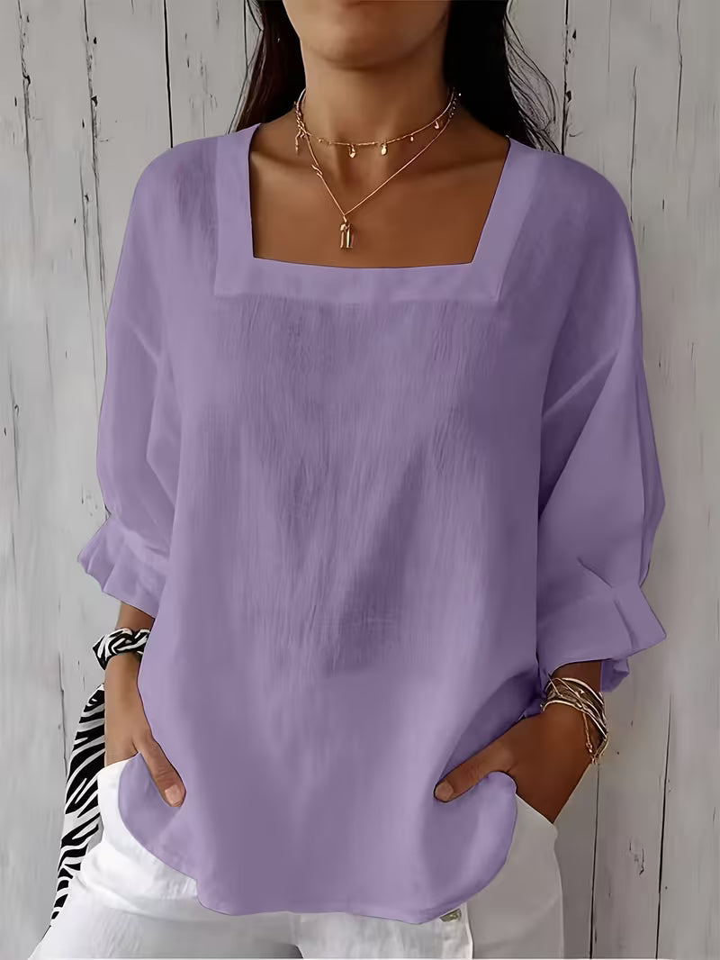 Marina Roca Alvessa | Blusa de Manga Larga con Escote Cruzado – Lila – photo 5