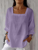 Marina Roca Alvessa | Blusa de Manga Larga con Escote Cruzado – Lila – photo 5