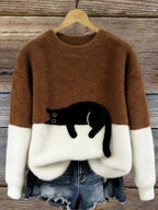 Silvana Vitali Ana - Jersey Elegante con Diseño de Gato – Marrón – photo 9