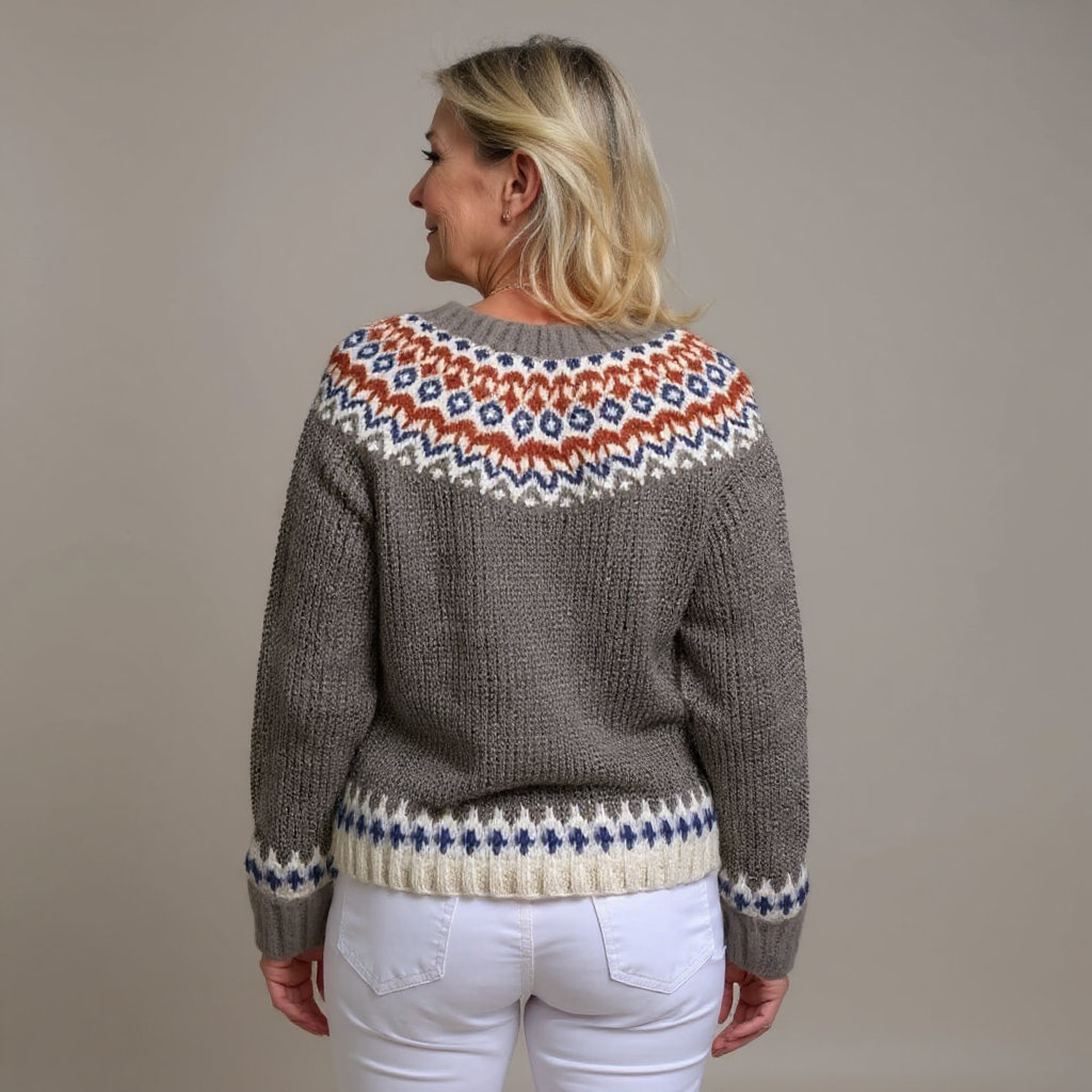 Anamartinezmadrid Luna | Cárdigan de Punto Nórdico con Canesú Jacquard – photo 2