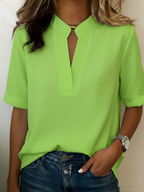 Marina Roca Élise — Blusa elegante con cuello refinado – Verde – photo 4
