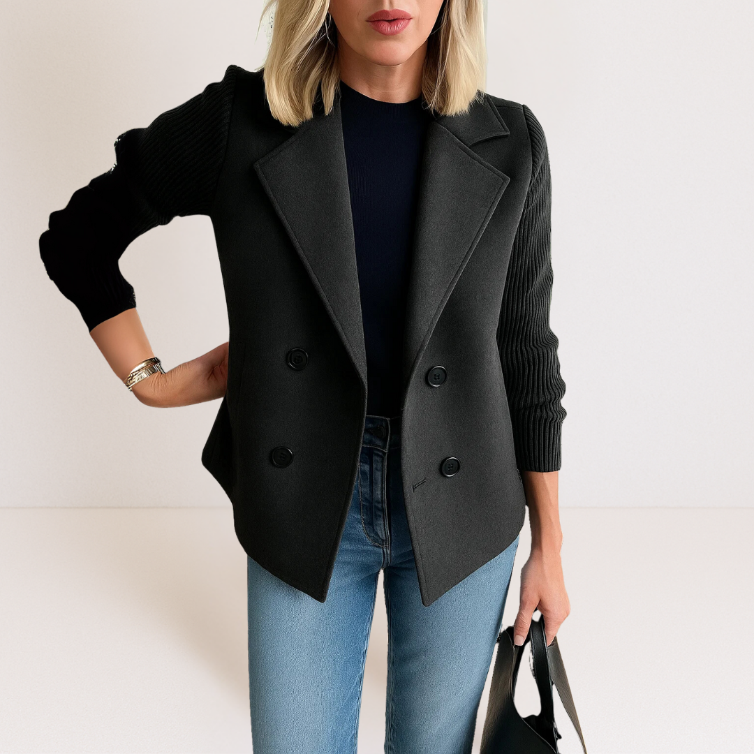 Marina Roca LEILA | Chaqueta corta de lana – Negro – photo 4