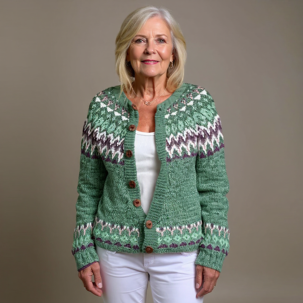 Anamartinezmadrid Lila | Cárdigan de Punto Jacquard Estilo Fair Isle – photo 3