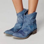 Marina Roca CARLOTTA | Botines de mujer en suave ante con estilo – Azul Claro – photo 2
