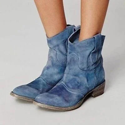 Marina Roca CARLOTTA | Botines de mujer en suave ante con estilo – Azul Claro – photo 2