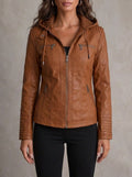 Silvana Vitali Macarena - Chaqueta de Piel Resistente y Elegante – Marrón Claro