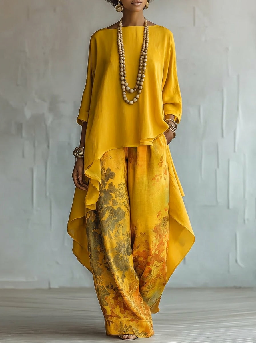 Envie Boutique Teresa - Conjunto Bohemio Floral – Amarillo