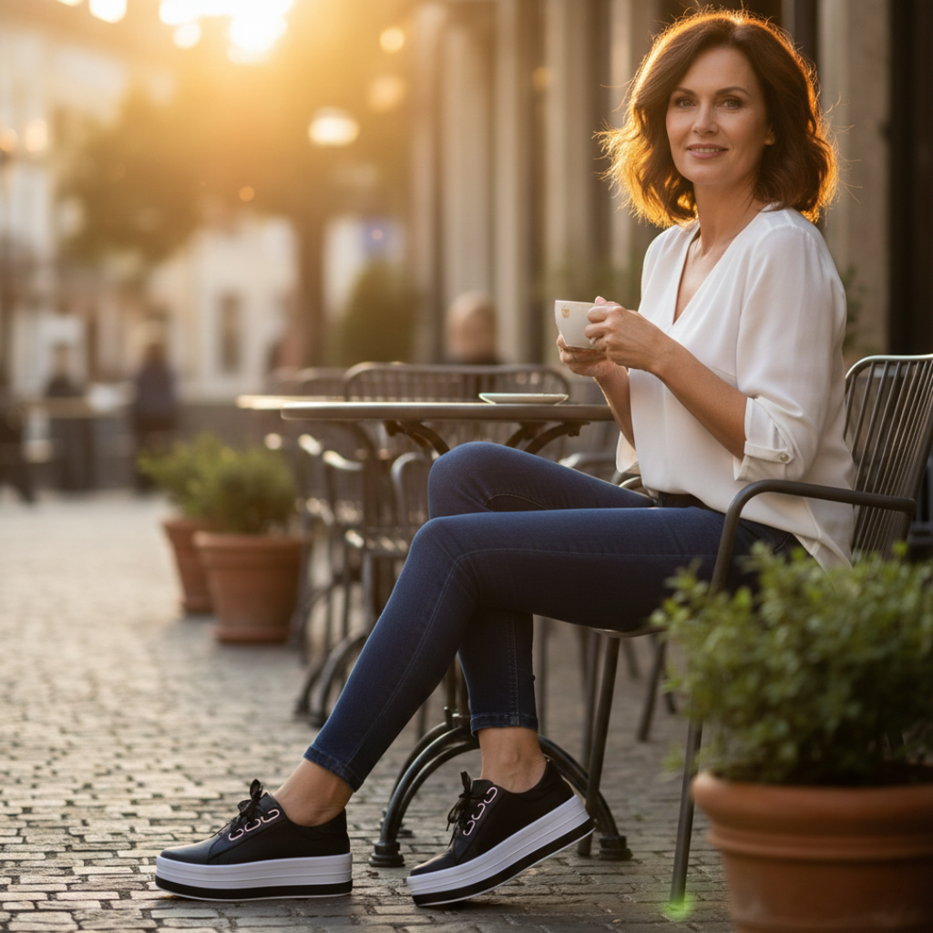 Anamartinezmadrid Aitana | Zapatillas Plataforma Casual Mujer Cordones Ojales Metálicos Suela Alta – photo 2