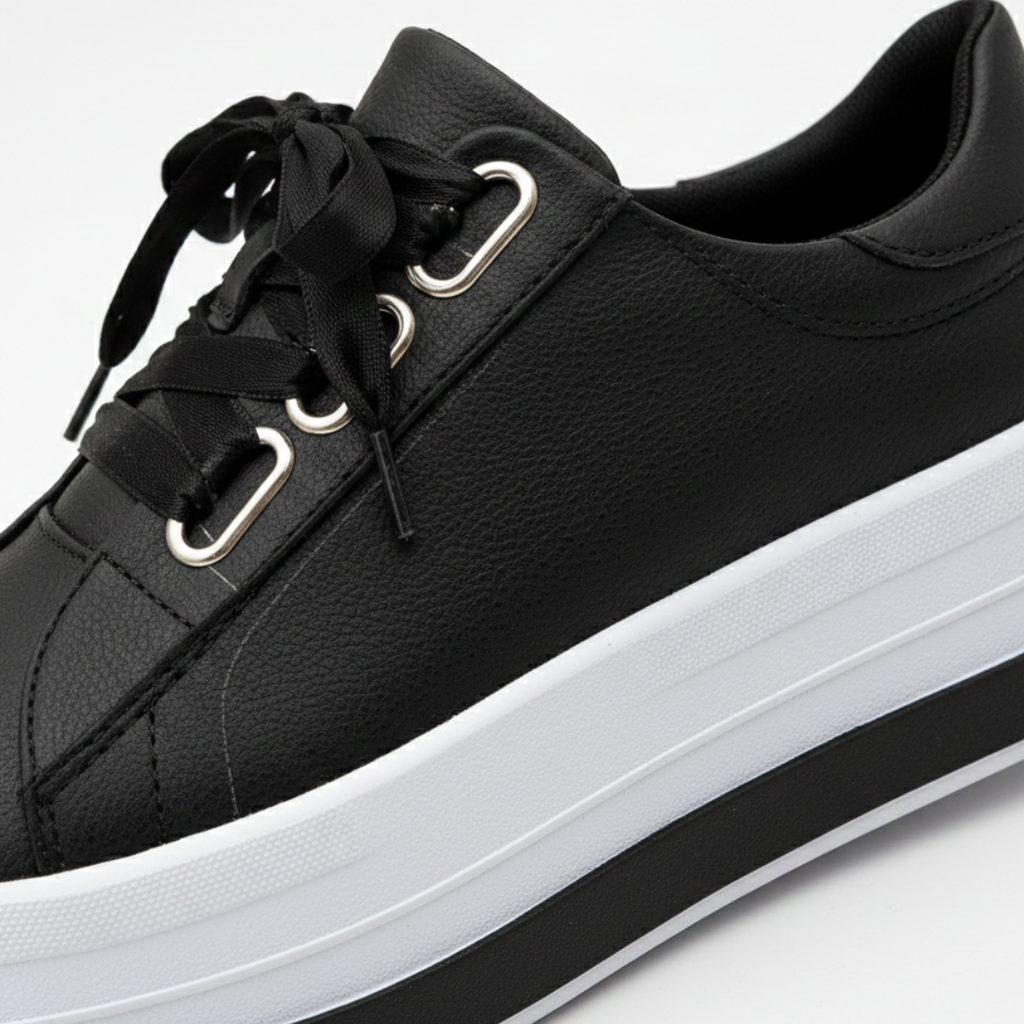 Anamartinezmadrid Aitana | Zapatillas Plataforma Casual Mujer Cordones Ojales Metálicos Suela Alta – photo 3