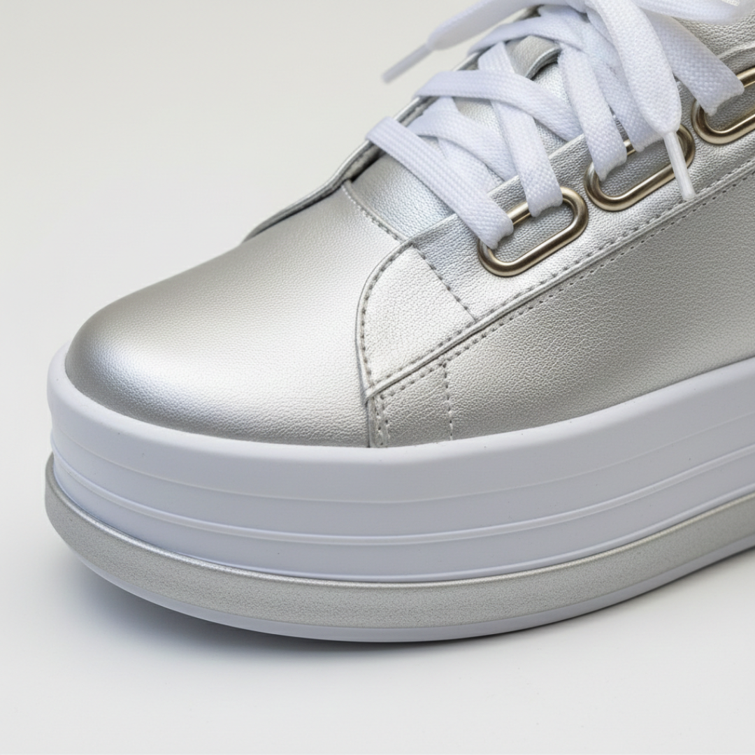 Anamartinezmadrid Aitana | Zapatillas Plataforma Casual Mujer Cordones Ojales Metálicos Suela Alta – photo 6