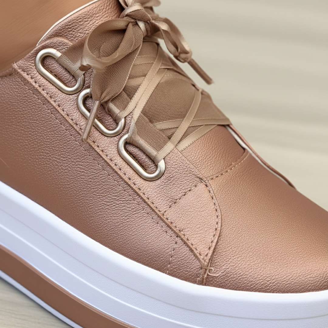 Anamartinezmadrid Aitana | Zapatillas Plataforma Casual Mujer Cordones Ojales Metálicos Suela Alta – photo 9