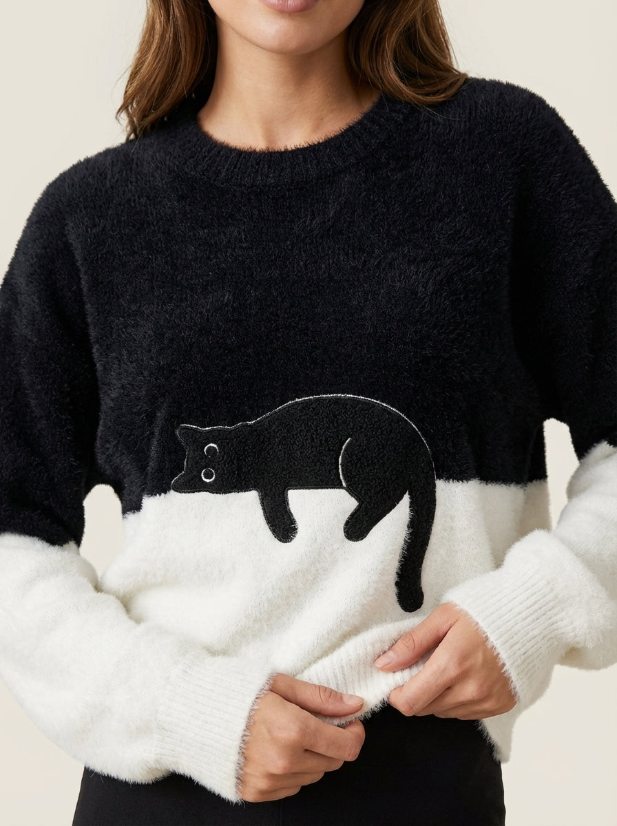 Vela Montesa Luna - Sudadera para Mujer con Gráfico de Gato – photo 9