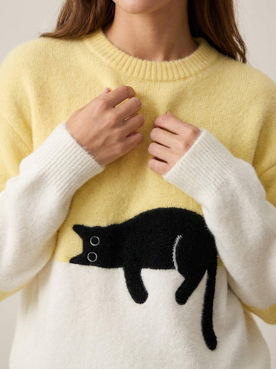 Vela Montesa Luna - Sudadera para Mujer con Gráfico de Gato – photo 12