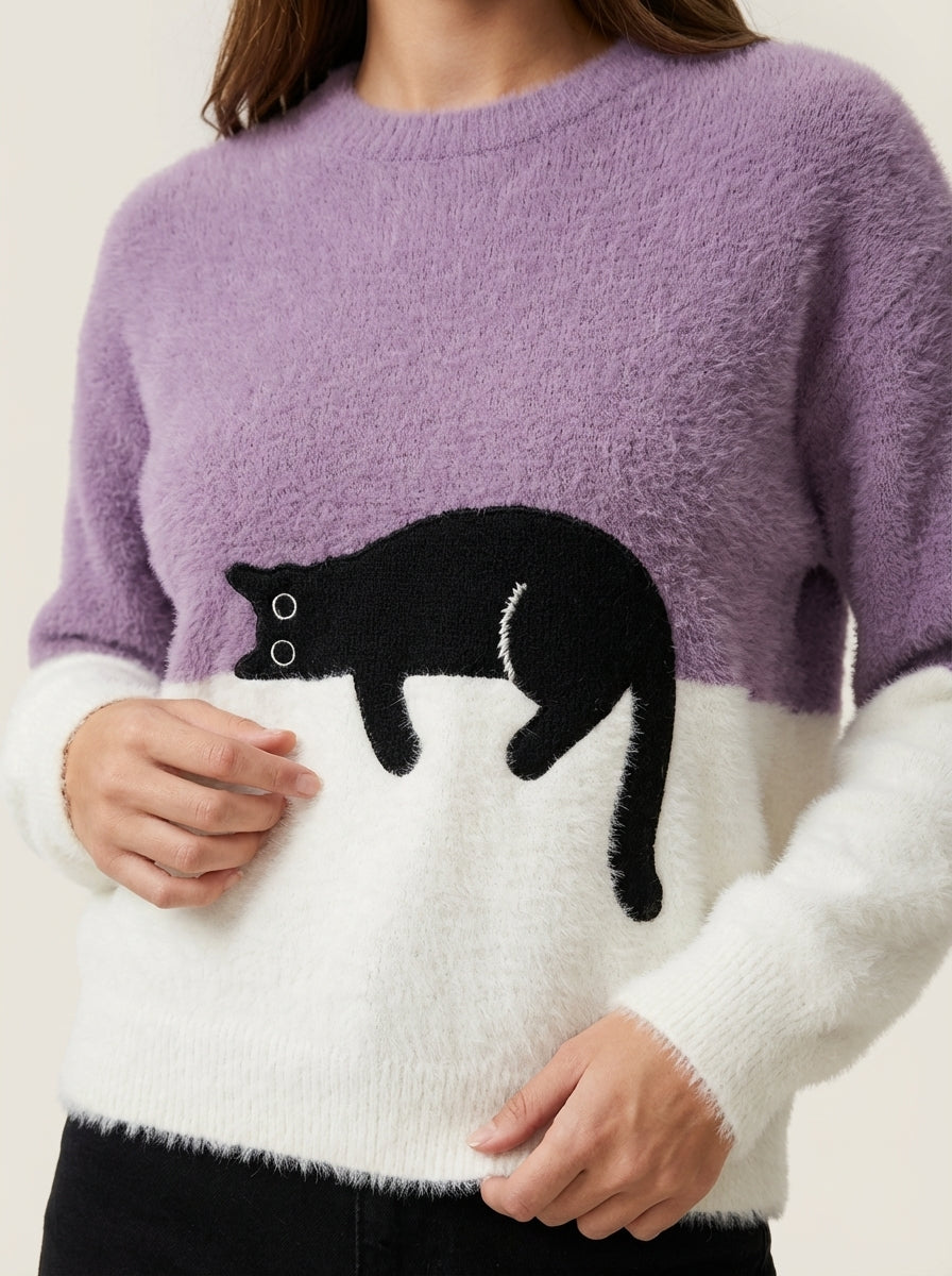 Vela Montesa Luna - Sudadera para Mujer con Gráfico de Gato – photo 2