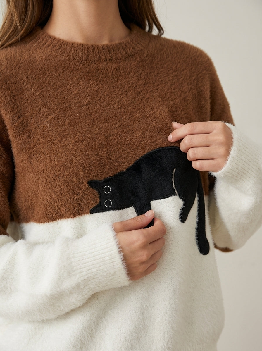 Vela Montesa Luna - Sudadera para Mujer con Gráfico de Gato – photo 7