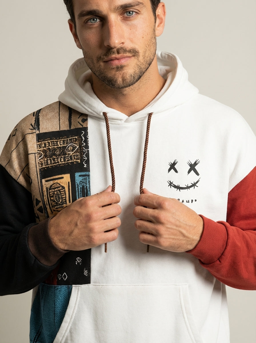 León de Castilla Axel - Sudadera Urbana Patchwork con Capucha – photo 7