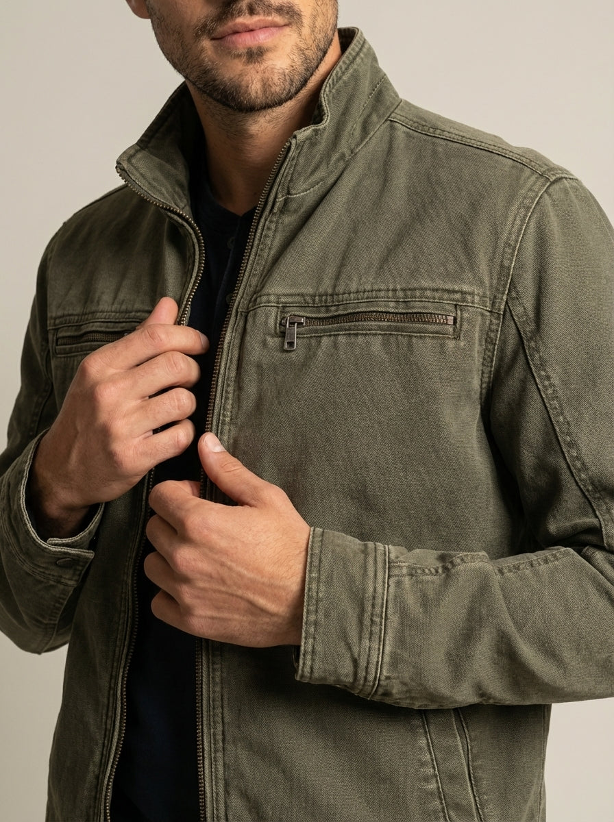 Vellmont Fashion Carlos - Chaqueta Vintage de Algodón con Cremallera – photo 2