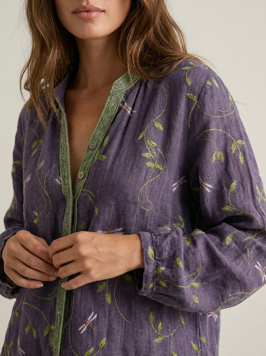 Medina Córdoba Brianna - Camisa Elegante Vintage con Estampado Floral – photo 2