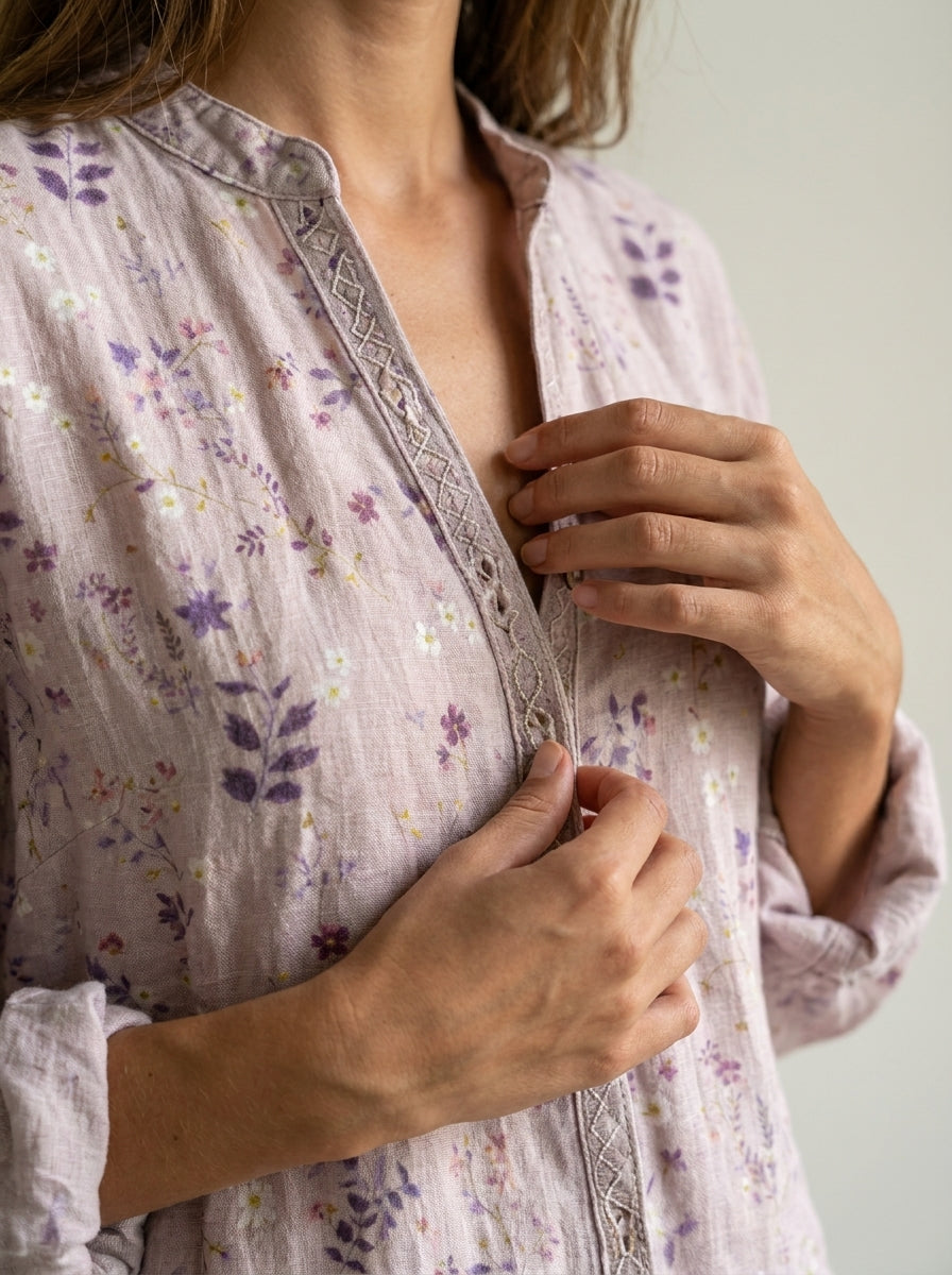 Medina Córdoba Brianna - Camisa Elegante Vintage con Estampado Floral – photo 7