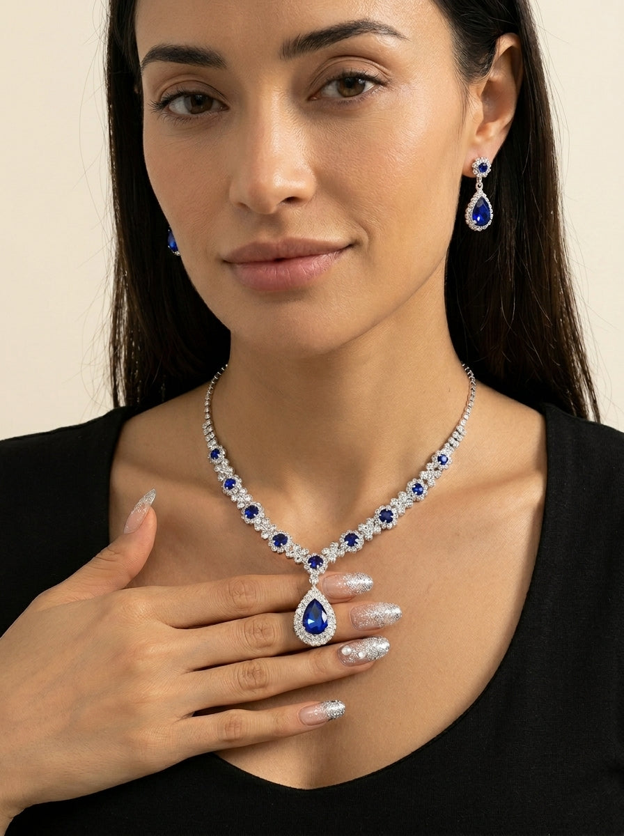 Veloria Uppsala Véra - Elegante Set de Joyas de Cristal – Azul – photo 3