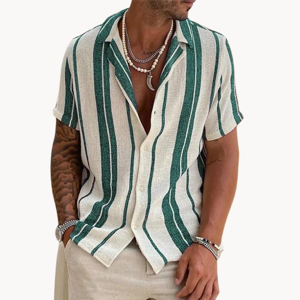 Marina Roca Tomás - Camisa con Rayas – Verde – photo 4