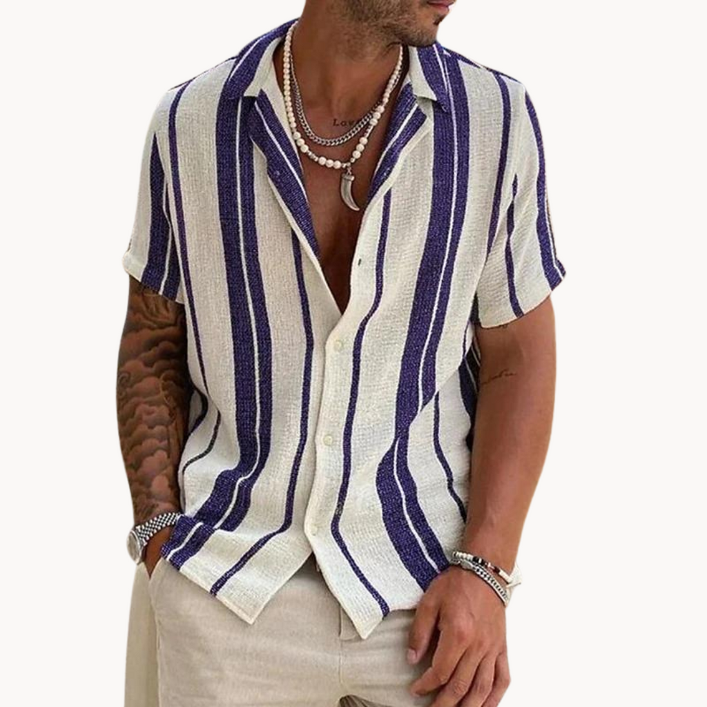 Marina Roca Tomás - Camisa con Rayas – Morado – photo 2